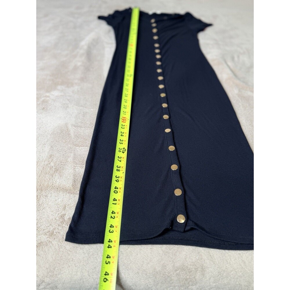 Heart Hips Black Button Midi Dress Size M - Picture 10 of 12